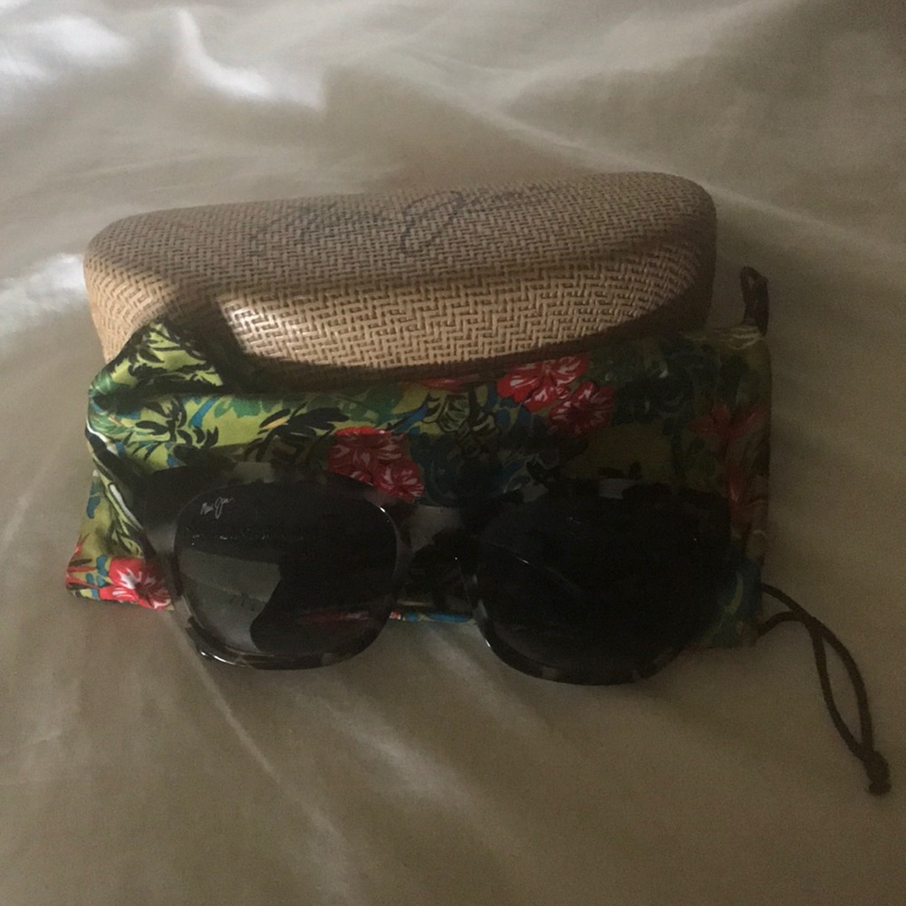 Maui Jim Monstera Leaf 24K White Gold Sunglasses